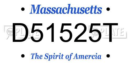 D51525T Massachusetts License Plate