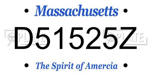 D51525Z Massachusetts License Plate