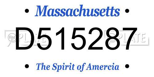 D515287 Massachusetts License Plate