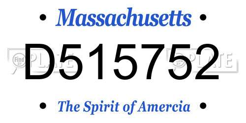 D515752 Massachusetts License Plate