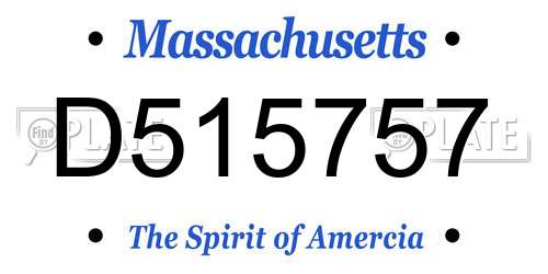 D515757 Massachusetts License Plate