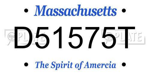 D51575T Massachusetts License Plate