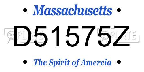 D51575Z Massachusetts License Plate