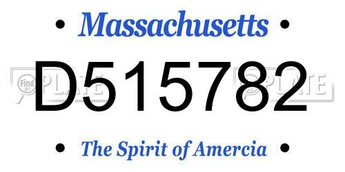 D515782 Massachusetts License Plate