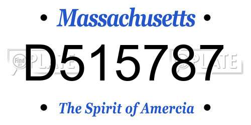 D515787 Massachusetts License Plate
