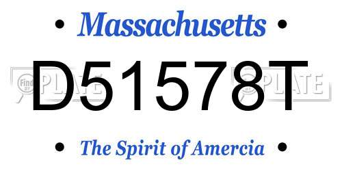 D51578T Massachusetts License Plate