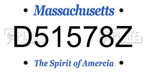 D51578Z Massachusetts License Plate