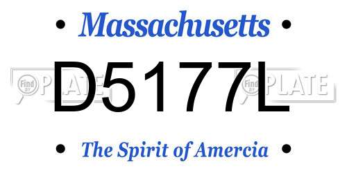 D5177L Massachusetts License Plate