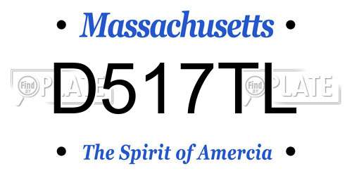 D517TL Massachusetts License Plate