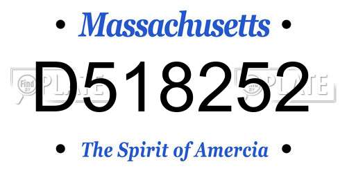 D518252 Massachusetts License Plate