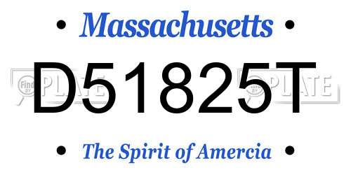 D51825T Massachusetts License Plate