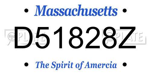 D51828Z Massachusetts License Plate