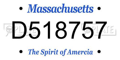 D518757 Massachusetts License Plate