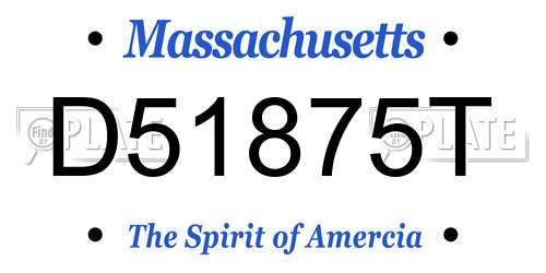 D51875T Massachusetts License Plate