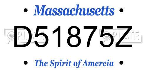 D51875Z Massachusetts License Plate
