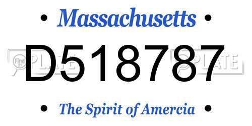 D518787 Massachusetts License Plate