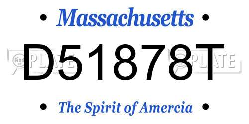 D51878T Massachusetts License Plate