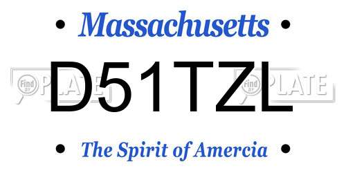 D51TZL Massachusetts License Plate