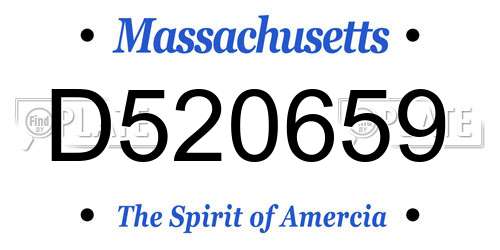 D520659 Massachusetts License Plate