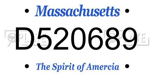 D520689 Massachusetts License Plate