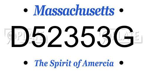 D52353G Massachusetts License Plate