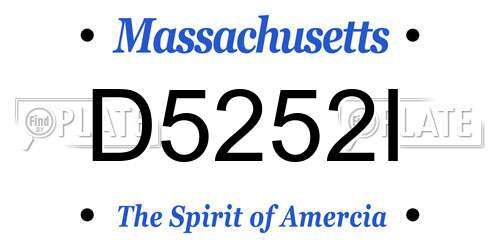 D5252I Massachusetts License Plate