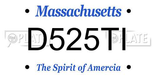 D525TI Massachusetts License Plate
