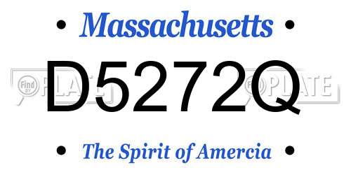 D5272Q Massachusetts License Plate