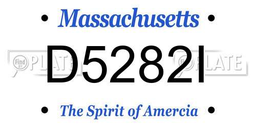 D5282I Massachusetts License Plate