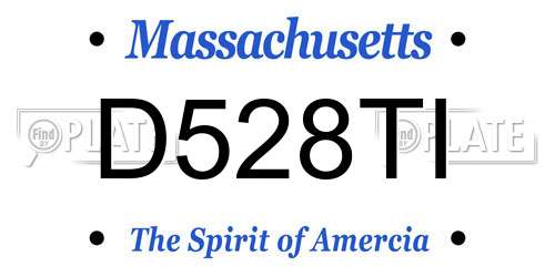 D528TI Massachusetts License Plate