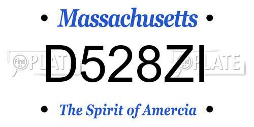 D528ZI Massachusetts License Plate