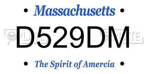 D529DM Massachusetts License Plate
