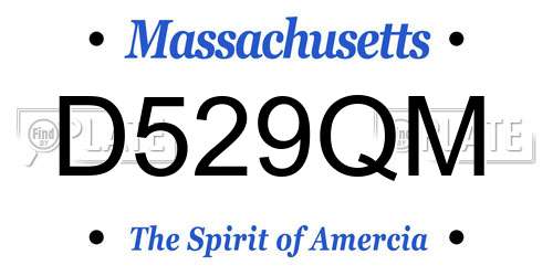 D529QM Massachusetts License Plate