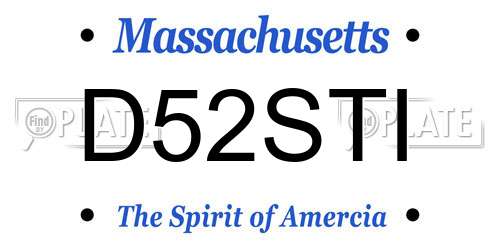 D52STI Massachusetts License Plate