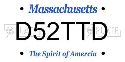 D52TTD Massachusetts License Plate