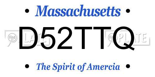 D52TTQ Massachusetts License Plate
