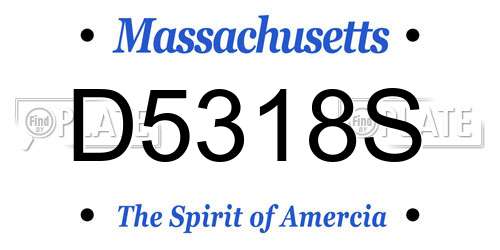 D5318S Massachusetts License Plate