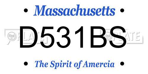 D531BS Massachusetts License Plate