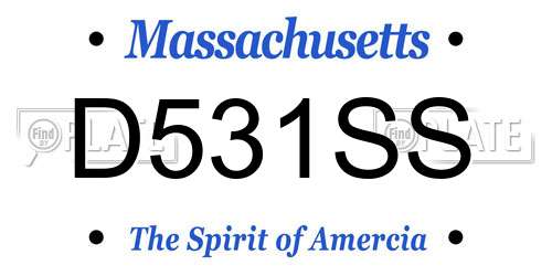 D531SS Massachusetts License Plate