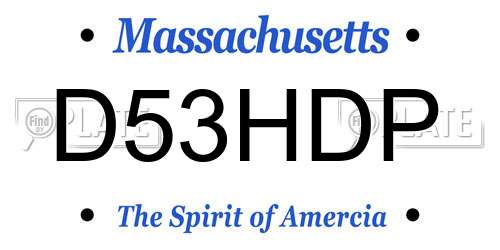 D53HDP Massachusetts License Plate