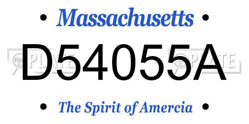 D54055A Massachusetts License Plate