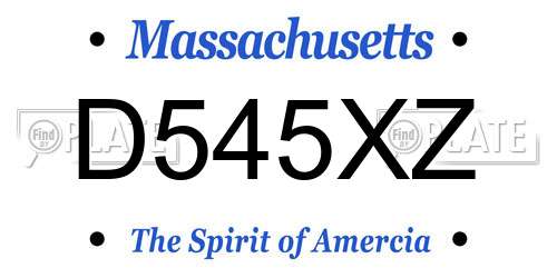D545XZ Massachusetts License Plate