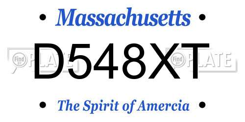 D548XT Massachusetts License Plate