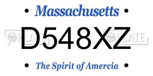 D548XZ Massachusetts License Plate