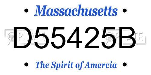 D55425B Massachusetts License Plate