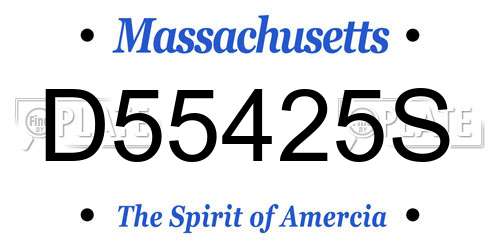 D55425S Massachusetts License Plate