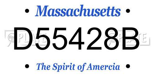 D55428B Massachusetts License Plate