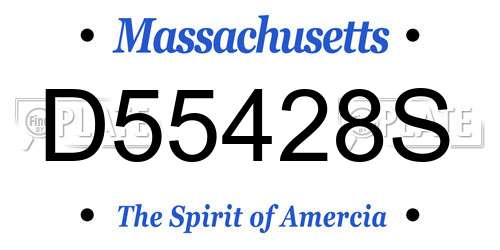 D55428S Massachusetts License Plate