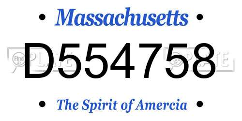 D554758 Massachusetts License Plate