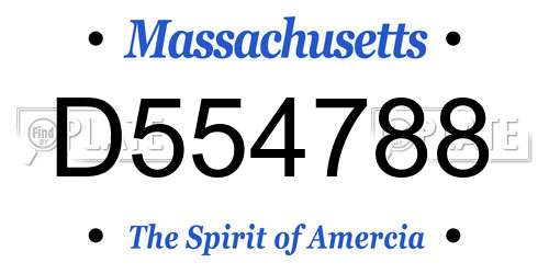D554788 Massachusetts License Plate